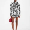Das Cuadro-Hemd Asymmetrisches Hemd mit Zebra-Arty-Print