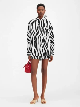 Das Cuadro-Hemd Asymmetrisches Hemd mit Zebra-Arty-Print