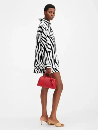 Das Cuadro-Hemd Asymmetrisches Hemd mit Zebra-Arty-Print