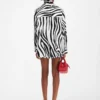 Das Cuadro-Hemd Asymmetrisches Hemd mit Zebra-Arty-Print