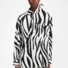 Das Cuadro-Hemd Asymmetrisches Hemd mit Zebra-Arty-Print