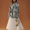 Das Cuadro-Hemd Asymmetrisches Hemd mit Zebra-Arty-Print