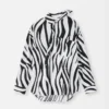 Das Cuadro-Hemd Asymmetrisches Hemd mit Zebra-Arty-Print