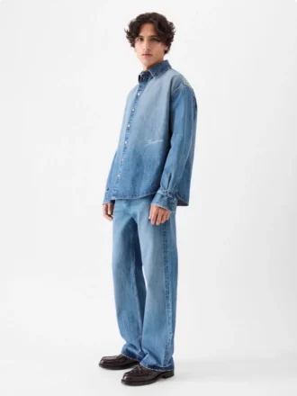Das Denimhemd von Simon de-Nîmes Gerades Denimhemd