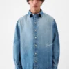 Das Denimhemd von Simon de-Nîmes Gerades Denimhemd