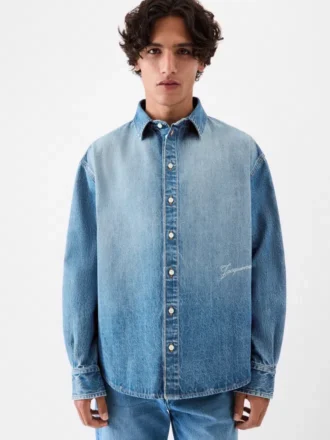 Das Denimhemd von Simon de-Nîmes Gerades Denimhemd