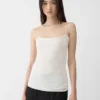 Das drapierte Tanktop aus Plumetis-Strick