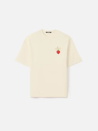 Das Erdbeer-T-Shirt Logo-T-Shirt mit Erdbeer-Aufnäher