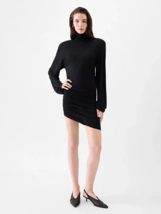 Das Kleid Spallina Drapiertes Rollkragenkleid