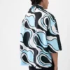 Das kurzärmelige Hemd Pablo Asymmetrisches Hemd mit Zebra Arty-Print