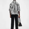 Das Pablo-Kurzarmhemd Asymmetrisches Hemd mit Wavy Psyche-Print