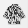 Das Pablo-Kurzarmhemd Asymmetrisches Hemd mit Wavy Psyche-Print