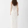 Das Plumetis-Strickkleid Drapiertes transparentes Kleid