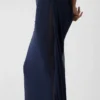 Das Plumetis-Strickkleid Drapiertes transparentes Kleid