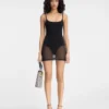 Das Roupao-Strickkleid Transparentes Minikleid