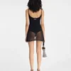 Das Roupao-Strickkleid Transparentes Minikleid