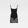 Das Roupao-Strickkleid Transparentes Minikleid
