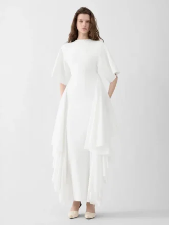 Das Strickkleid Mistral Drapiertes Kurzarmkleid