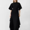 Das Strickkleid Mistral Drapiertes Kurzarmkleid