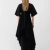 Das Strickkleid Mistral Drapiertes Kurzarmkleid