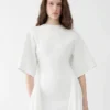 Das Strickkleid Mistral Drapiertes Kurzarmkleid
