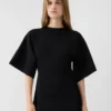 Das Strickkleid Mistral Drapiertes Kurzarmkleid