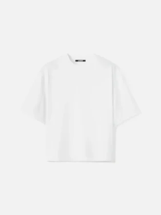 Das Torsade-T-Shirt T-Shirt mit beflocktem Logo