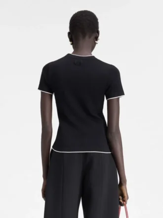 Das Tricot-T-Shirt Asymmetrisches Strick-T-Shirt