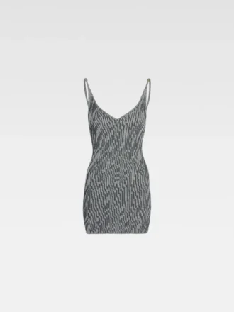 Das Zebra-Mini-Strickkleid Zebra-Jacquard-Minikleid