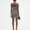 Das Zebra-Mini-Strickkleid Zebra-Jacquard-Minikleid