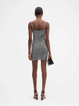 Das Zebra-Mini-Strickkleid Zebra-Jacquard-Minikleid