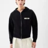 Der Gros Grain Hoodie mit Reißverschluss Grosgrain-Logo-Hoodie mit Reißverschluss