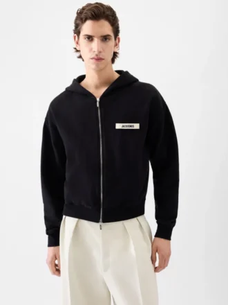 Der Gros Grain Hoodie mit Reißverschluss Grosgrain-Logo-Hoodie mit Reißverschluss