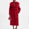 Der lange Pilou-Mantel Langer Shearling-Mantel