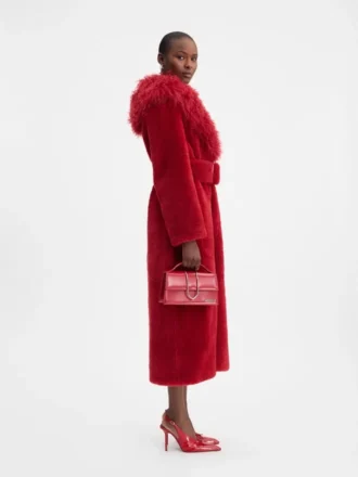 Der lange Pilou-Mantel Langer Shearling-Mantel