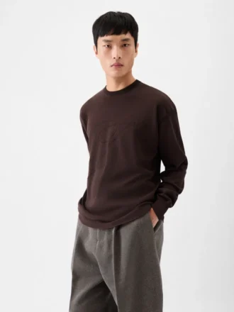 Der Lino Langarm-Strick Jacquard-Strick mit Signatur