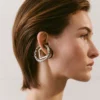 Der Ohrschmuck Trio geometrischer Ohrklemmen