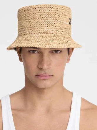 Der Pesco-Bucket-Hat Bestickter Raffia-Bucket-Hat
