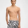 Die Badehose Puntini Badehose mit Zebra-Arty-Print