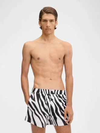 Die Badehose Puntini Badehose mit Zebra-Arty-Print