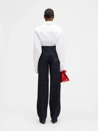 Die Denim-Cargohose von de-Nîmes Cargohose mit geschwungenem Schnitt