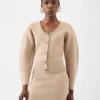 Die Doppio-Strickjacke Geschwungene Strickjacke