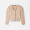 Die Doppio-Strickjacke Geschwungene Strickjacke