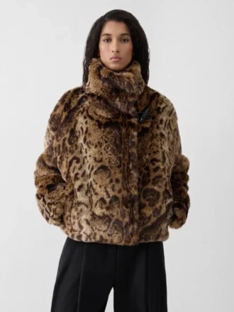 Die Fernando-Jacke Kunstlederjacke mit Leopardenmuster