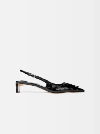 Die flachen Duelo-Slingbacks Runde und eckige Kitten Heels
