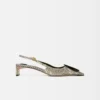 Die flachen Duelo-Slingbacks Runde und eckige Kitten Heels