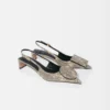 Die flachen Duelo-Slingbacks Runde und eckige Kitten Heels