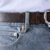 Die gerade geschnittene Jeanshose von de-Nîmes Jeans mit geradem Bein
