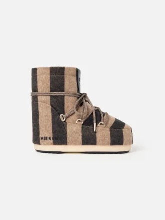 Die gestreiften Moon Boot-Stiefel von Jacquemus Gestreifte Icon Low-Stiefel – in Zusammenarbeit mit Moon Boot