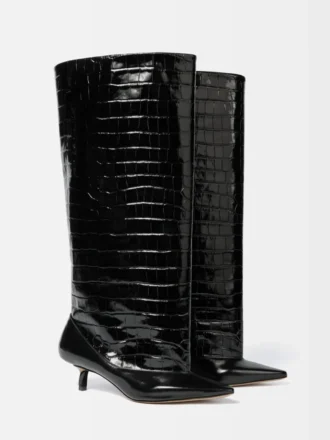 Die hohen Tourni-Stiefel Breite kniehohe Stiefel